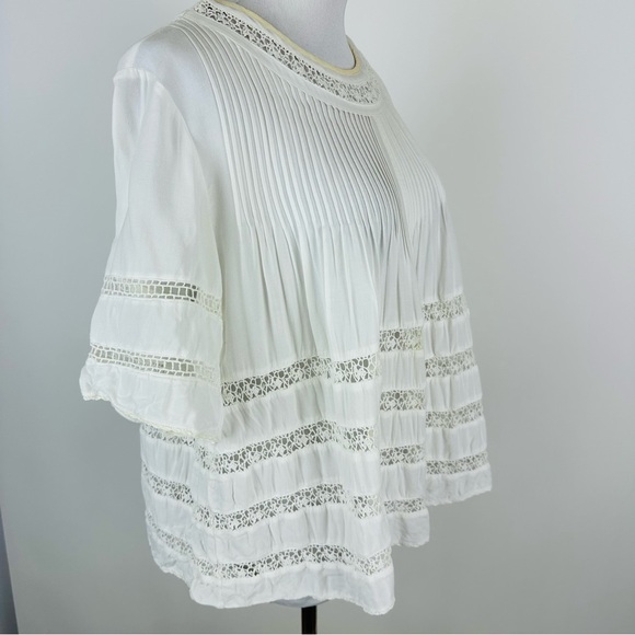 Aritzia Wilfred Beaufort White Lace Hobo Peasant Top Size Large - Picture 4 of 15